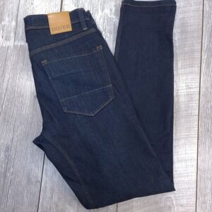 DU/ER Jeans Mens 30x32 Blue Performance Slim Fit Dark Wash Denim Gusset Stretch